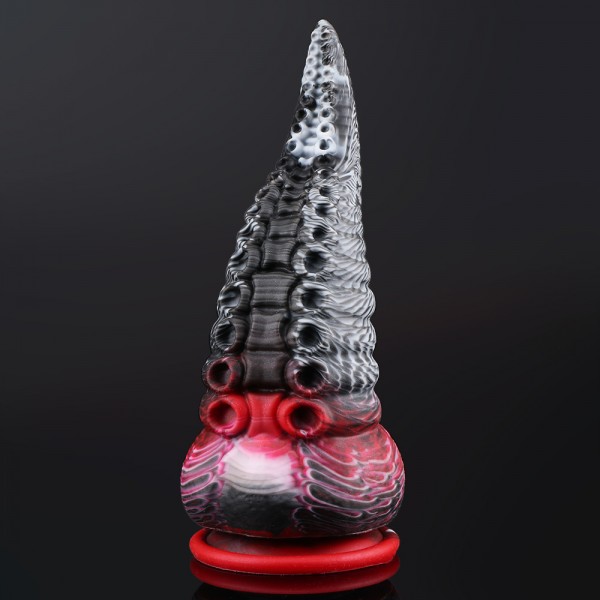 8.7 Inch Realistic Monster Octopus Tentacle Dildo Black / Grey