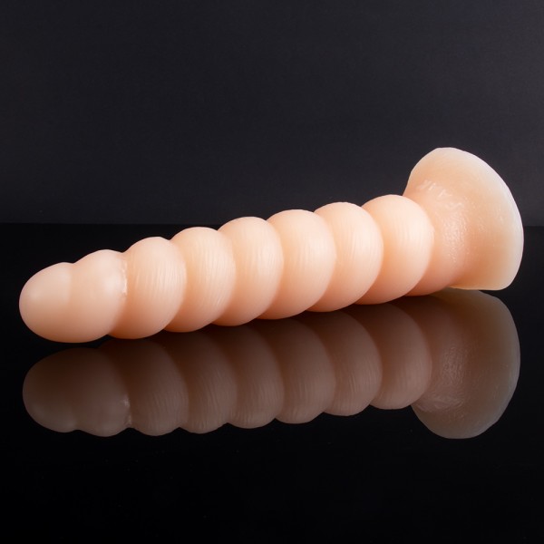 Conch Design Suction Cup Anal Dildo - Nude