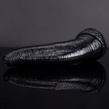 Big Elephant Snout Platinum Silicone Dildo - Black