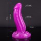 Dinosaur Shape Curved Silicone Suction Cup Dildo - Purple