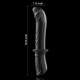Black 10 Multi-Frequency Silicone Vibrating Dildo with Handle