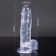 8 Inch Realistic Ballsy Dildo in Crystal Clear