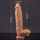 10 Inch Ultra Real Dual Layer Suction Cup Dildo- Dark Skin